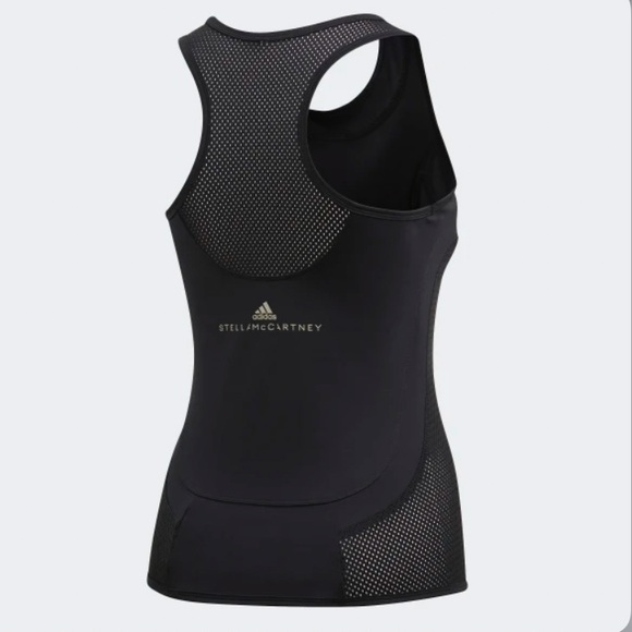 Adidas x Stella McCartney racer-back tank with mesh inserts on sides black L - Picture 2 of 15